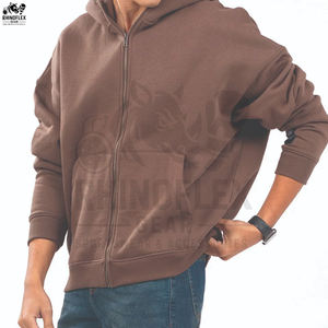 Sudadera con Capucha de Entrenamiento Personalizada de Alta Calidad, 100% Algodón, Teñido Liso, Forro Polar, Cierre Completo, Unisex, Invierno - Product Image 4