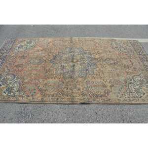 Classique Beige Bleu 5 X 9ft Laine Tapis Vintage Turc Plat Tissage Patchwork Motif pour Salon Décor Nouveau Couloir Type Latex - Product Image 3