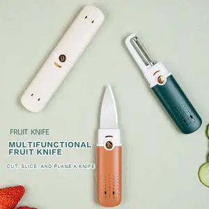 Çok fonksiyonlu meyve bıçağı soyucu iki bir gıda takviyesi bıçak meyve soyma paslanmaz çelik taşınabilir soyma bıçağı