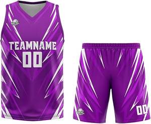 Ensemble de maillot de basket-ball réversible personnalisé respirant et imprimé pour votre propre équipe homme vêtements pour vêtements de basket-ball - Product Image 5