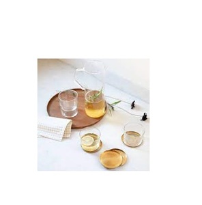 Gros Moderne Conception coaster En Laiton Massif Or Coaster feuille Motif Maison Tasse coaster pour taille personnalisée - Product Image 6