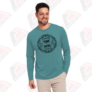 เสื้อยืดผ้าฝ้ายแขนยาวของผู้ชายมรดกเป็นมิตรกับสิ่งแวดล้อมผ้าปะติดสวมใส่สบายในฤดูร้อนสไตล์ผ้ายีนส์ผ้าลูกฟูก - Product Image 5