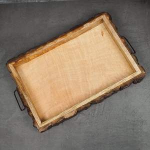 Plateau de service rectangulaire en bois de manguier imbriqué fait à la main et fabriqué à la main-Taille (37x25x4.5cm) Fabriqué par Saharanpur Artisans - Product Image 1