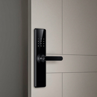 Serrure de porte intelligente à empreintes digitales en alliage d'aluminium haute sécurité, carte RFID, application Tuya TTlock, code de mot de passe, stockage de données cloud pour bois