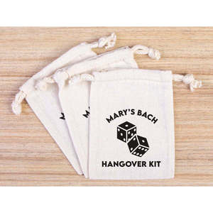 Custom Hangover Kit <b>Bags</b> Organic Cotton Party Recovery Pouch for Bachelorette Survival Screen Printed Clothing and Craft Usage - Product Image 4