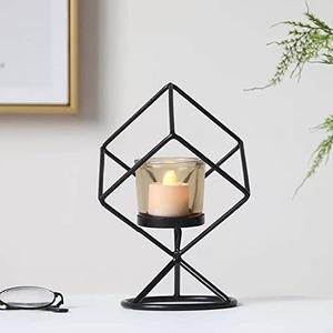 Lampe à thé et bougeoir en forme de cage idéal pour la décoration intérieure et la décoration de Noël avec des tailles 10L x 10W x 20H centimètres - Product Image 3