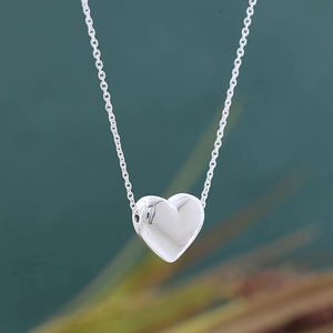 Collar de Plata de Ley 925 con Colgante de Corazón, Estilo Moderno, para Uso Diario, Joyería Fina y Minimalista - Product Image 3