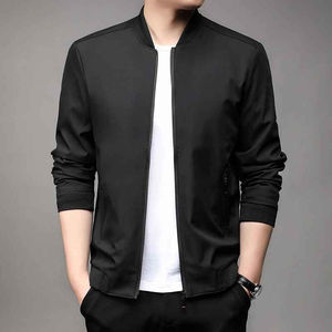 Blouson universitaire pour homme en toile de haute qualité, à col montant, hiver, coupe-vent, respirant, style business décontracté, pour jeunes, pères et étudiants - Product Image 3