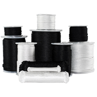 Dekorasi putih tahan UV kepang ganda padat 2mm 3mm 5mm 6mm 8mm 10mm tali Starter poliester nilon