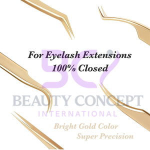 5 piezas de pinzas para pestañas rectas y curvas de acero inoxidable de Color dorado rosa nuevo, Punta puntiaguda para extensiones de pestañas - Product Image 3