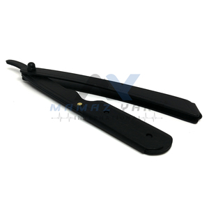 มีดโกนสีดำด้านแบบพับได้มีดสแตนเลสที่เล็มผม - Product Image 1