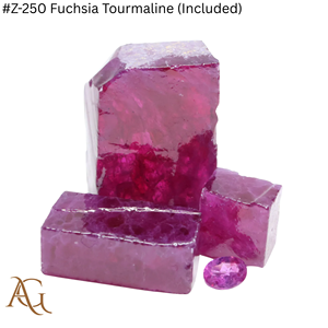 Nano Lab Grown Rough # Tourmaline fuchsia Z 250 (incluse) - Pierre précieuse taillée, lapidaire, synthétique, simulée, créée en laboratoire, Nanosital - Product Image 1