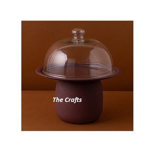 Soporte de hierro para servir pasteles con cubierta de vidrio Servidor de chocolate de diseño extremadamente bueno para uso doméstico en vajilla de hotel - Product Image 2