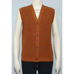 Gilet en tricot sans manches à col rond pour homme, tricot d'hiver, 100% coton, anti-rétrécissement, service OEM ODM personnalisé - Product Image 3