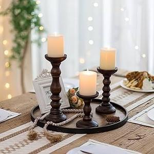 Bougeoir en bois naturel - Product Image 6