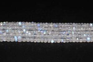 Rainbow <b>Moonstone</b> Faceted Rondelle Beads <b>Moonstone</b> Beads 6-7mm Rainbow <b>Moonstone</b> Strands - Product Image 2