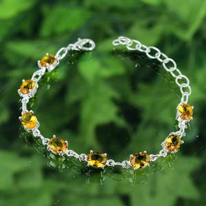 Citrine Silver <b>Bracelet</b> Handmade Yellow Gemstone Jewelry <b>Adjustable</b> Chain <b>Bracelet</b> Sterling Silver Jewelry Gift for Her Jewelry - Product Image 5