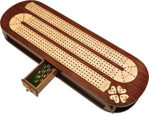 Boîte de rangement en bois massif pour jeu de cribbage |   Finition artisanale raffinée |   Vente en gros directe d'usine - Product Image 2