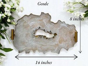 Bandeja de resina Premium Organizador hecho a mano de bajo costo para maquillaje de joyería y velas Bandeja de resina hecha a mano por AALIYAN IMPEX - Product Image 6