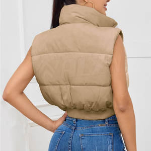 Best Material Cheap Price Crop <b>Top</b> Puffer <b>Vest</b> Latest Design 2025 New Style Crop <b>Top</b> Puffer <b>Vest</b> - Product Image 5