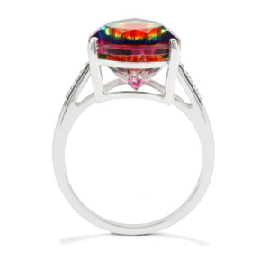 Anillo Boho Geométrico de Cuarzo Aurora de 8.68ct con Circonita Blanca en Plata de Ley - Product Image 3