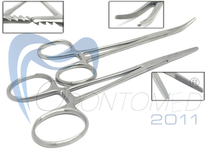 Odontomed2011 Ensemble de 2 pinces hémostatiques en acier inoxydable, courbées et droites, certifiées CE, instruments chirurgicaux pour infirmières et artisanat - Product Image 5