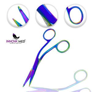 Tijeras para vendajes con revestimiento de plasma de titanio multicolor arcoíris, tijeras para vendajes de acero inoxidable, sostenibles de INNOVAMED - Product Image 6