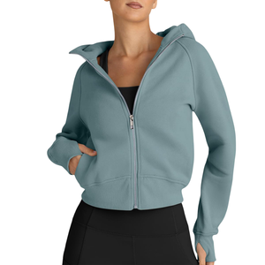 Sudadera Corta de Punto de Alta Calidad, Estilo Casual Urbano, Hombros Caídos, Transpirable y Ecológica para Mujer - Product Image 4