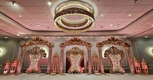 Marcos de Fibra Tallados en Oro para Bodas Musulmanas, Marcos de Fibra para Escenarios de Bodas Indias en el Reino Unido, Decoración de Bodas de Lujo con Marco Dorado para Nikkah en Australia - Product Image 4