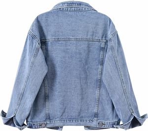 Veste en jean unie à manches longues pour homme avec logo personnalisé, séchage rapide, respirante, 100 % coton, col montant, poches imprimées pour l'hiver - Product Image 5