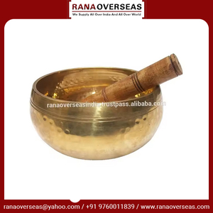 Bol chantant tibétain en laiton avec motif martelé, plaqué or, style Feng Shui, pour le yoga, la guérison des chakras et la collection d'art - Product Image 2