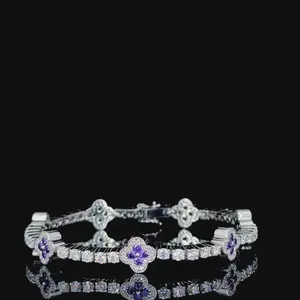 <b>Charm</b> Women's Luxury Moissanite Round Cut Diamond Elegant <b>Bracelet</b> For Engagement - Product Image 2