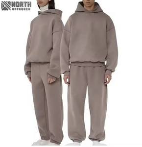 ชุดวอร์มผ้าฝ้ายสำหรับฤดูหนาวชุด2ชิ้นแบบสวมศีรษะทรงโอเวอร์ไซส์สำหรับผู้ชาย - Product Image 2