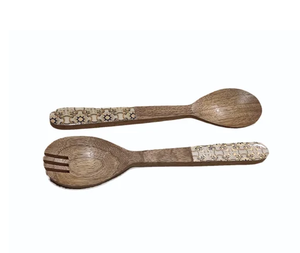 Cuillère en bois poignée imprimée personnalisée cuillères en bois cuillère à soupe cuillère à couverts de qualité supérieure faite à la main réutilisable - Product Image 1