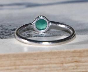 แหวนเงินแท้ 925 ประดับพลอยสีเขียวออนิกซ์ งานแฮนด์เมด เหมาะสำหรับเป็นของขวัญงานแต่งงานหรืองานเลี้ยงสำหรับเธอ - Product Image 6