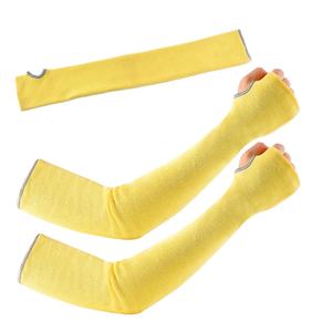 Mangas de brazo deportivas de LICRA/algodón de punto doble amarillo de alta calidad al por mayor, protección UV transpirable de secado rápido, agujero para el pulgar - Product Image 1