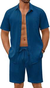 ชุดกางเกงขาสั้นผ้าคอตตอนผ้าพิมพ์ลายสีพื้นสำหรับผู้ชายแฟชั่นใหม่ล่าสุดสำหรับฤดูหนาว - Product Image 6