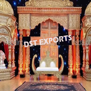 Boda oro plata Pavo Real sofá boda diseñador diamante blanco sofá boda madera Pavo Real estilo dos plazas - Product Image 4