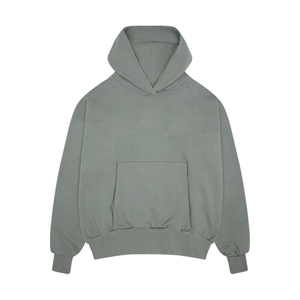 Pull-over à capuche surdimensionné en coton à épaules tombantes avec poche avant pour femmes fabricants personnalisés OEM - Product Image 5