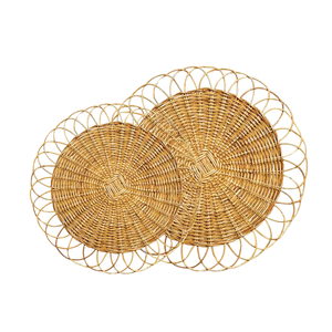 Versatile <b>WOVEN</b> RATTAN PLACEMATS <b>COASTERS</b> Perfect for Casual or Formal Settings, Indoors or Outdoors Wall-Hanging Decor - Product Image 1
