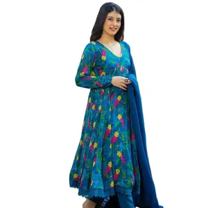 Fabulous Collection of Cotton Rayon Kurti Pant Set in Different Sizes from Indian Exporter with Embroidery Work