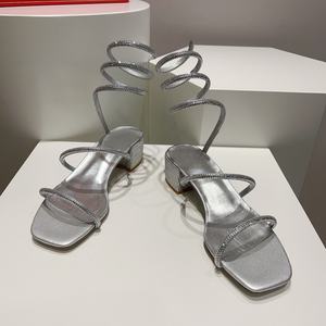 Sandalias de Tacón Alto Plateadas con Cristales, Elegantes y Sensuales para Fiesta, Verano 2026 - Product Image 4