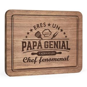 Planche de cuisine en bois dur bio, grande surface de découpe en bois pour la préparation et le service des fruits, légumes, viandes et poissons - Product Image 1