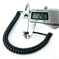 Câble spiralé plat à 4 conducteurs en PU, câble rétractable enroulé, câble d'alimentation flexible en cuivre sans oxygène, résistant à l'usure