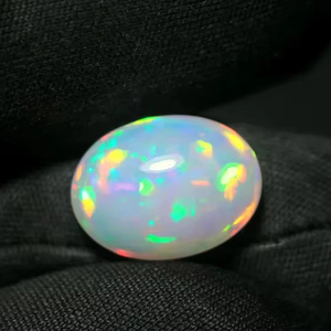 <b>Rainbow</b> Fire 4.60 CT Welo Opal Loose Gemstone Certified Amazing White Natural Multi Flashy Oval Cut Cabochon Rare Fire for - Product Image 2