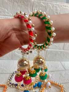 Bracelets ethniques Kaleera pour mariée, bracelets multicolores assortis pour les faveurs de mariage indien, Mehndi Haldi, Sangeet Rakhi et cadeaux - Product Image 5