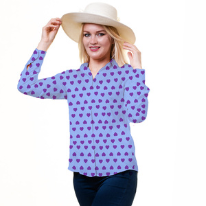 Camisa vaquera informal de manga larga para mujer, estilo vintage, tejida, estampada a rayas, con cuello vuelto, transpirable, holgada, para otoño - Product Image 5
