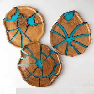 Mats & Pads Home Bar Decoration Coaster for Cup Leaf Coaster Customize Shaped <b>Resin</b> Green Silver Gold Accessories Europe Style - Product Image 1