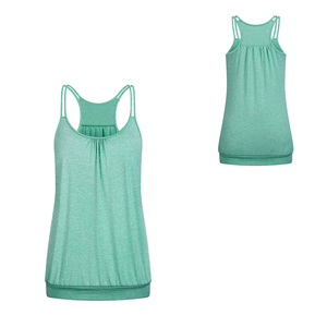 Débardeur d'entraînement d'été pour femmes Logo personnalisé respirant mode décontracté sans manches coton fibre de bambou couleur unie grande taille - Product Image 3
