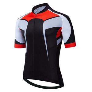 เสื้อเจอร์ซีย์ปั่นจักรยานแขนสั้นสำหรับการปั่นจักรยานกลางแจ้ง ผลิตจากวัสดุโพลีเอสเตอร์ที่ยืดหยุ่นและสวมใส่สบายเหมาะกับนักปั่น - Product Image 1
